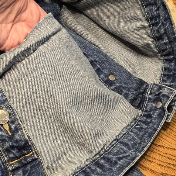 Gap Denim Jean Jacket Womens Large Medium Wash Lots Of Pockets Retro - Picture 8 of 9